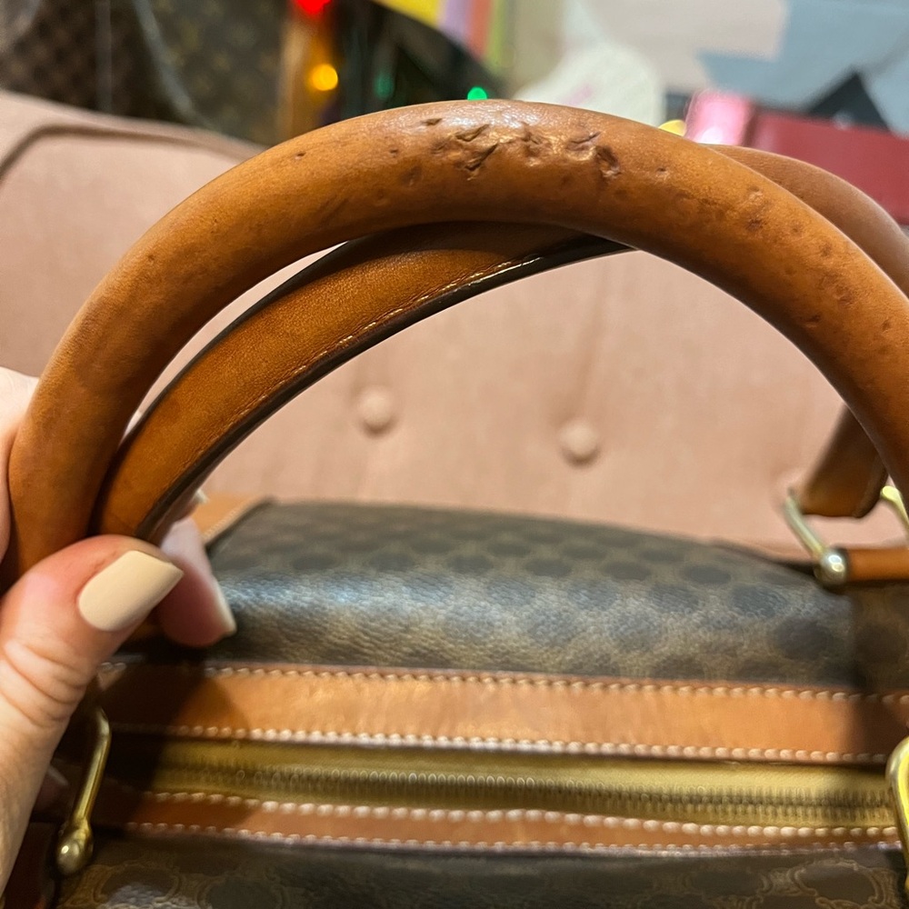 Celine Honeycomb Monogram, COA, OG $240O Leather Boston Duffel18" GUC - Picture 4 of 9